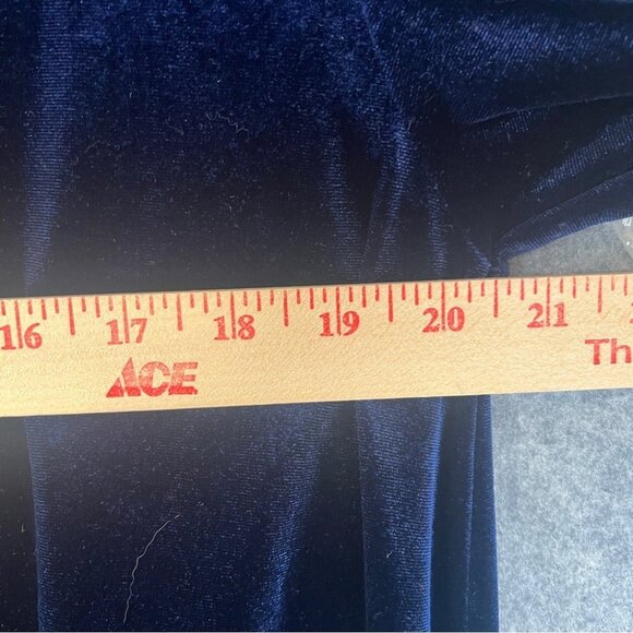 R. VIVIMOS Blue Velvet and Chiffon Jacket Duster Witchy Cloak Size Large - Picture 10 of 12